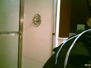 Hidden cam - Young woman in bathroom