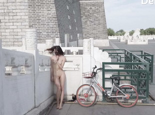 Nudista, Mayor, Al aire libre, Vieja, China
